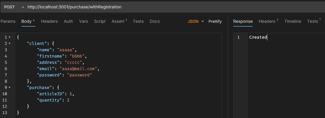 Un code JSON montrant des informations sur un client et un achat.